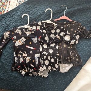 Set of 3 Bums and Roses infant dresses